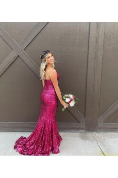 Mermaid Sweetheart Sequins Long Prom Dresses Formal Evening Gowns 901873