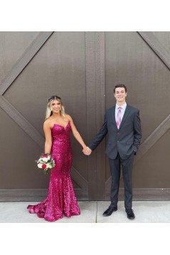 Mermaid Sweetheart Sequins Long Prom Dresses Formal Evening Gowns 901873