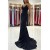 Elegant Black Mermaid V Neck Open Back Long Prom Dresses Formal Evening Dresses 901880