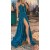 A-Line Blue V Neck Long Prom Dresses Formal Evening Dresses 901890