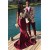 Long Burgundy Mermaid Prom Dresses Formal Evening Dresses 901893