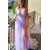 Long Purple One Shoulder Tulle and Lace Prom Dresses Formal Evening Dresses 901911