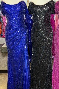 Long Mermaid Off the Shoulder Sequins Prom Dresses Formal Evening Dresses 901912