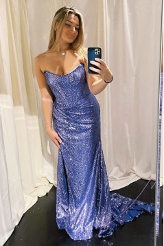 Long Mermaid Off the Shoulder Sequins Prom Dresses Formal Evening Dresses 901912