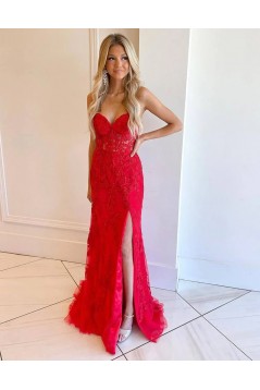 Mermaid Lace Sweetheart Long Prom Dresses Formal Evening Dresses 901928