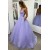 A-Line Sparkle Tulle Lavender Long Prom Dresses Formal Evening Dresses 901931