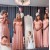 Long Pink Chiffon Off the Shoulder Bridesmaid Dresses 902009