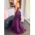Long Purple Mermaid Floor Length Bridesmaid Dresses 902018