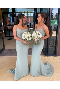 Mermaid Spaghetti Straps Long Bridesmaid Dresses 902033