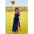 Long Royal Blue Chiffon and Lace Floor Length Bridesmaid Dresses 902047