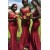 Long Burgundy Mermaid Strapless Bridesmaid Dresses 902067