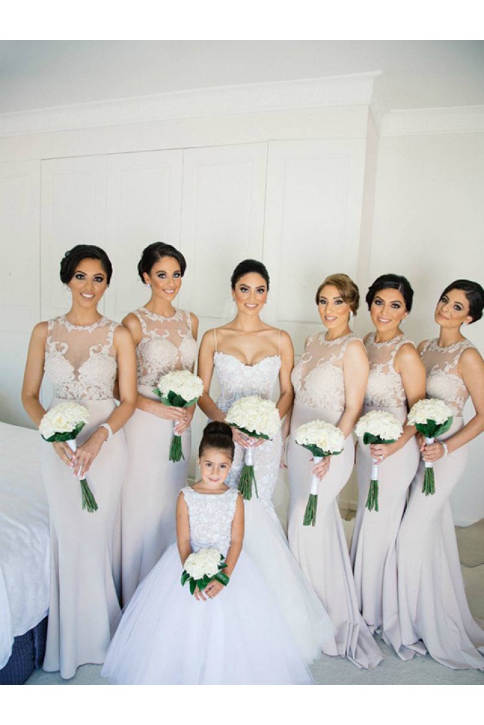 Mermaid Lace Long Floor Length Bridesmaid Dresses 902071