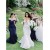 Long Navy Blue Mermaid Off the Shoulder Bridesmaid Dresses 902079