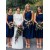 Short Navy Blue Knee Length Bridesmaid Dresses 902090