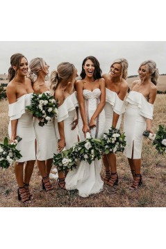 Short White Strapless Bridesmaid Dresses 902122