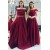 A-Line Beaded Off the Shoulder Long Bridesmaid Dresses 902131