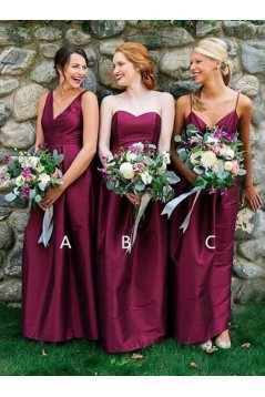 Long Grape Purple Floor Length Bridesmaid Dresses 902132