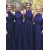 A-Line Long Navy Blue Floor Length Bridesmaid Dresses 902133