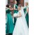 A-Line Long Green Floor Length Bridesmaid Dresses 902134