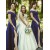 A-Line Off the Shoulder Long Royal Blue Bridesmaid Dresses 902135