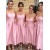 Short Pink High Low Bridesmaid Dresses 902141