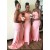 Long Pink Mermaid Spaghetti Straps Bridesmaid Dresses 902181