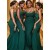 Long Green Mermaid Lace Spaghetti Straps Bridesmaid Dresses 902207