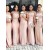 Long Pink Mermaid Lace Floor Length Bridesmaid Dresses 902210