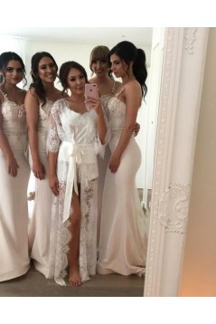 Long Mermaid Lace Spaghetti Straps Bridesmaid Dresses 902216