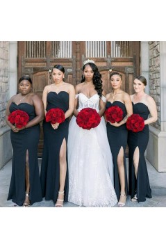 Mermaid Sweetheart Long Navy Blue Bridesmaid Dresses 902219