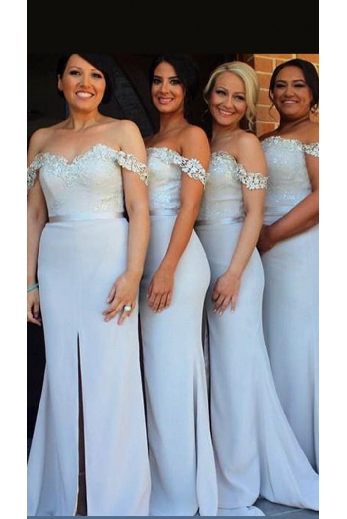 Long Mermaid Lace Off the Shoulder Bridesmaid Dresses 902229
