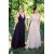 Long Navy Blue V Neck Chiffon Floor Length Bridesmaid Dresses 902248