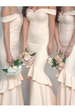 Mermaid Off the Shoulder Long Bridesmaid Dresses 902250