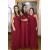 Long Burgundy Chiffon Floor Length Bridesmaid Dresses 902255
