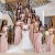 Long Pink Mermaid Floor Length Bridesmaid Dresses 902258