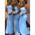 Long Blue Mermaid Spaghetti Straps Bridesmaid Dresses 902302