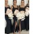 Long Black Mermaid Floor Length Bridesmaid Dresses 902308