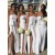 Long White Strapless Sheath Bridesmaid Dresses 902316