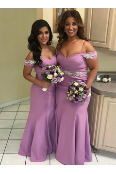 Long Mermaid Off the Shoulder Floor Length Bridesmaid Dresses 902325