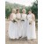 Long White Lace Floor Length Bridesmaid Dresses 902332