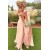 Long Pink Off the Shoulder Chiffon Bridesmaid Dresses 902366