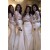 Long Mermaid Two Pieces White Lace Bridesmaid Dresses with Sleeves 902372