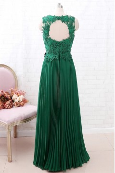 Long Green Lace and Chiffon Floor Length Bridesmaid Dresses 902380