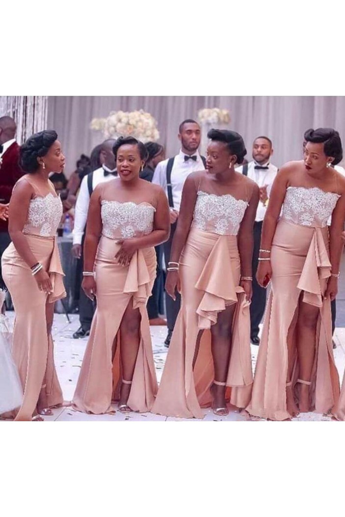 Long Mermaid Lace Floor Length Bridesmaid Dresses 902403