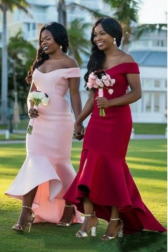 Long Mermaid Off the Shoulder Bridesmaid Dresses 902412