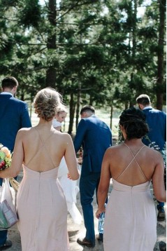 Sheath/Column V Neck Long Bridesmaid Dresses 902417