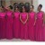 Long Fuchsia Tulle and Sequin Bridesmaid Dresses 902431