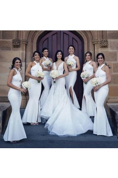 Long White Mermaid Bridesmaid Dresses 902460