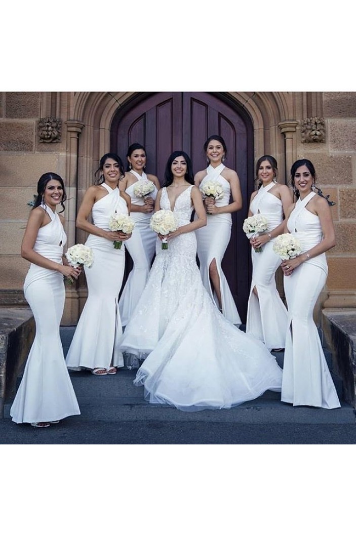 Long White Mermaid Bridesmaid Dresses 902460