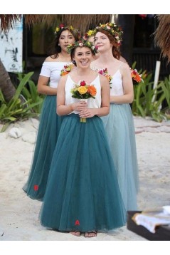 Long Tulle Floor Length Bridesmaid Dresses 902464
